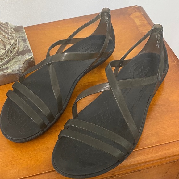 CROCS Black Strappy Sandals - Picture 1 of 3